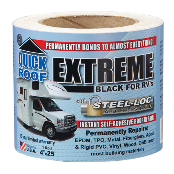 Cofair Products Cofair Products B-UBE425 Quick Roof Extreme With Steel-Loc Adhesive - 4" x 25', Black B-UBE425